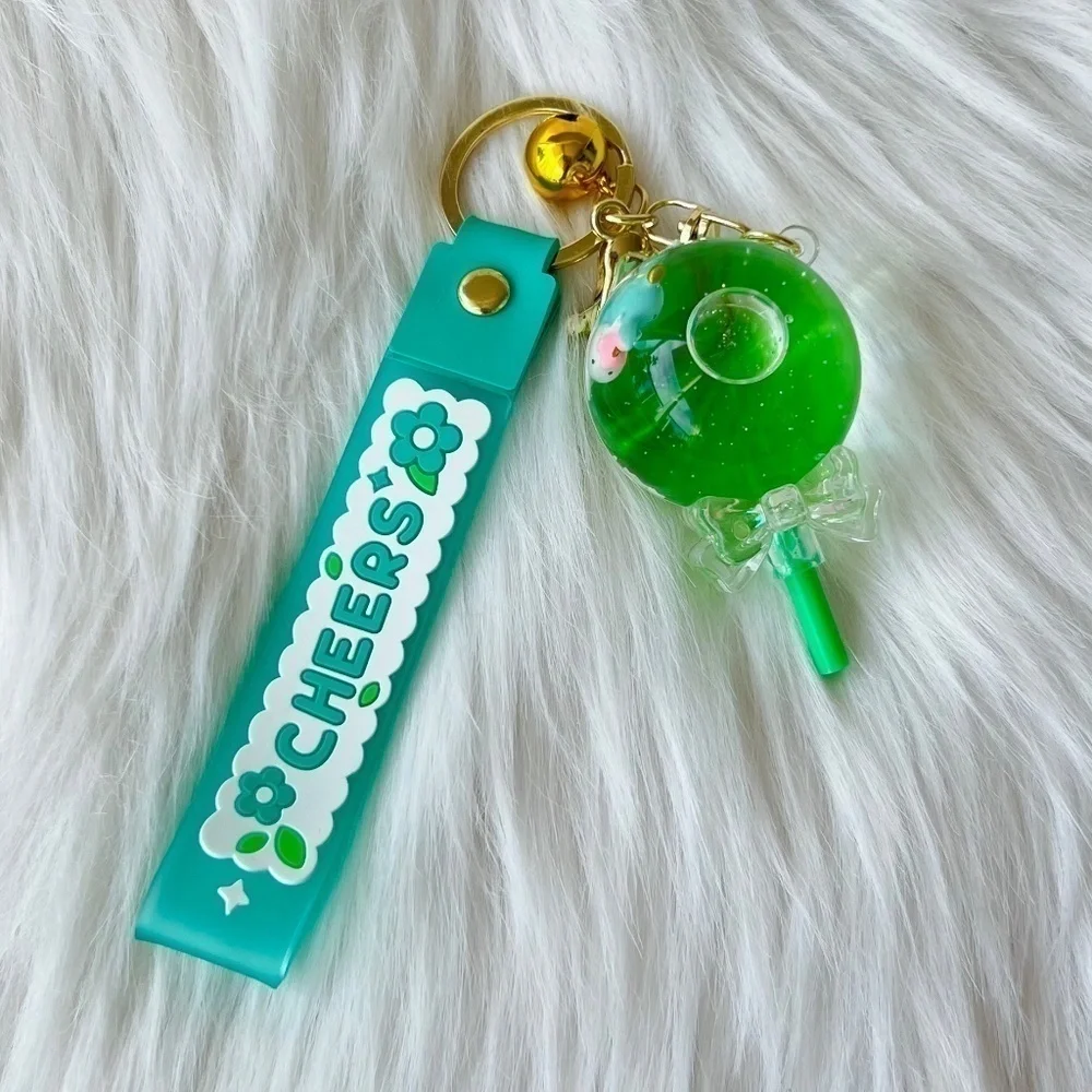 New! Fruit Lollipop Keychain, Candy Accessory, Key Ring Holder, Fruit Charm